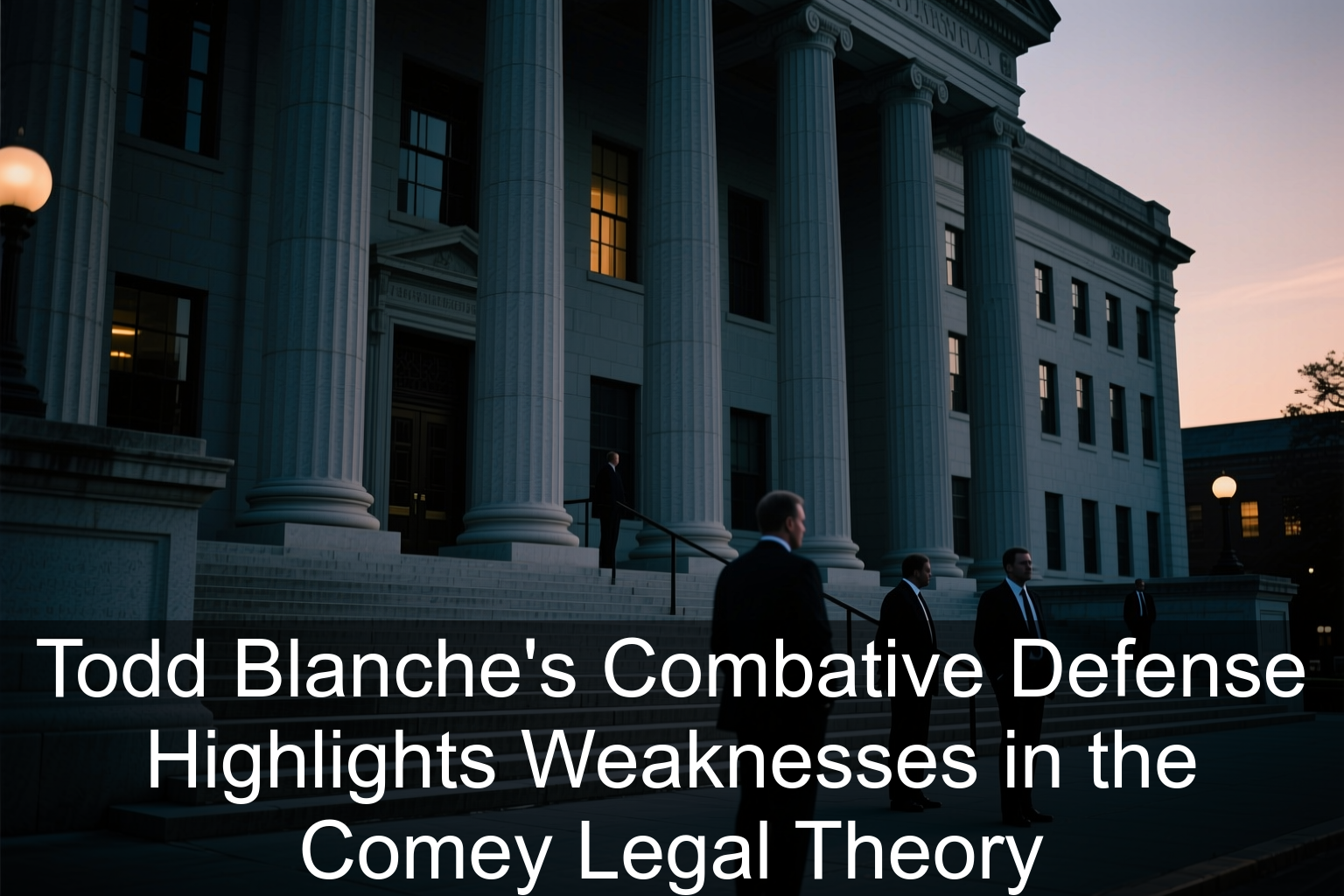 Todd Blanche’s Combative Defense Highlights Weaknesses in the Comey Legal Theory