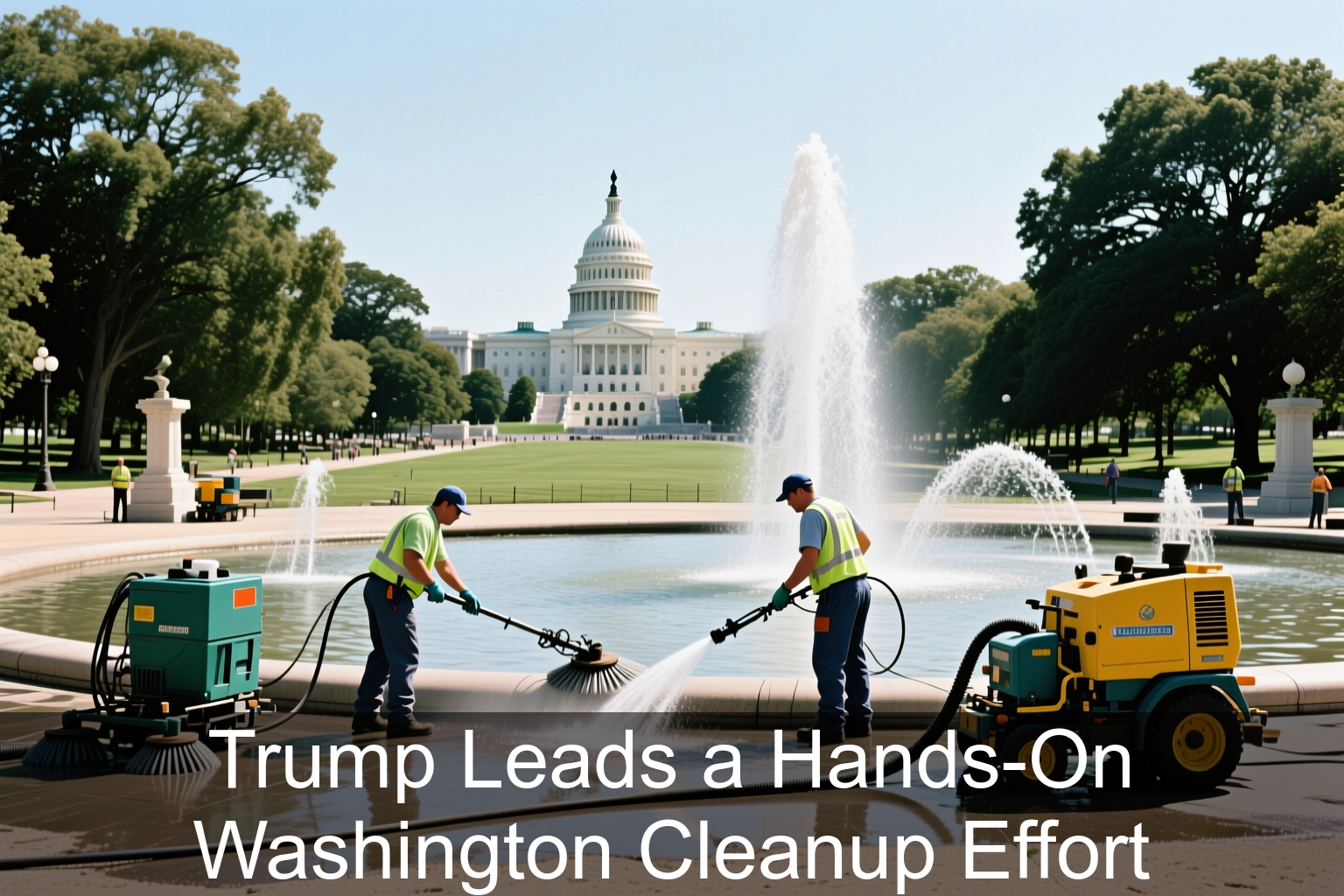 Trump Leads a Hands-On Washington Cleanup Effort